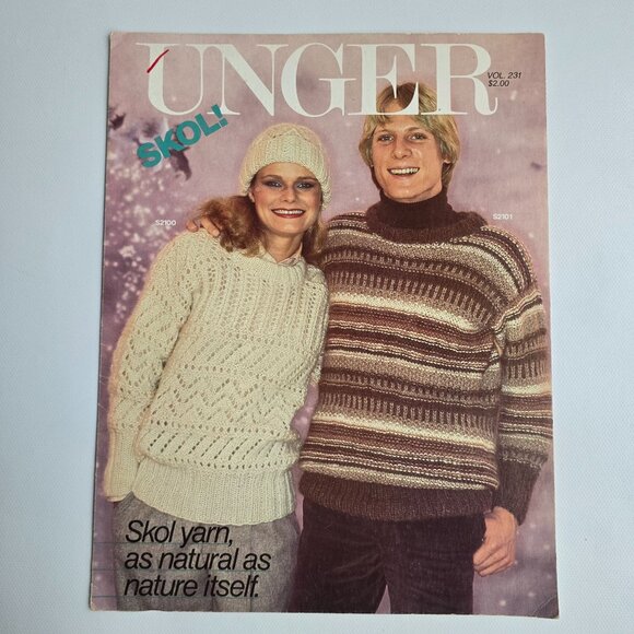 Vintage Unger Skol Yarn Knitting Pattern Book Vol 231 Sweaters & Accessories - Picture 12 of 16